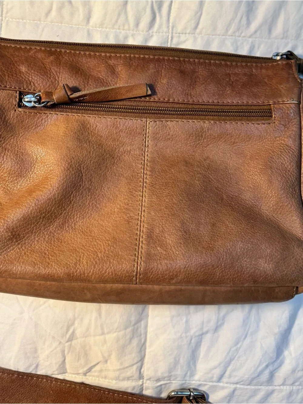 Y2K Great American Leather Works Genuine Leather Crossbody Bag
